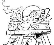 coloriage grand schtroumpf et ses potions